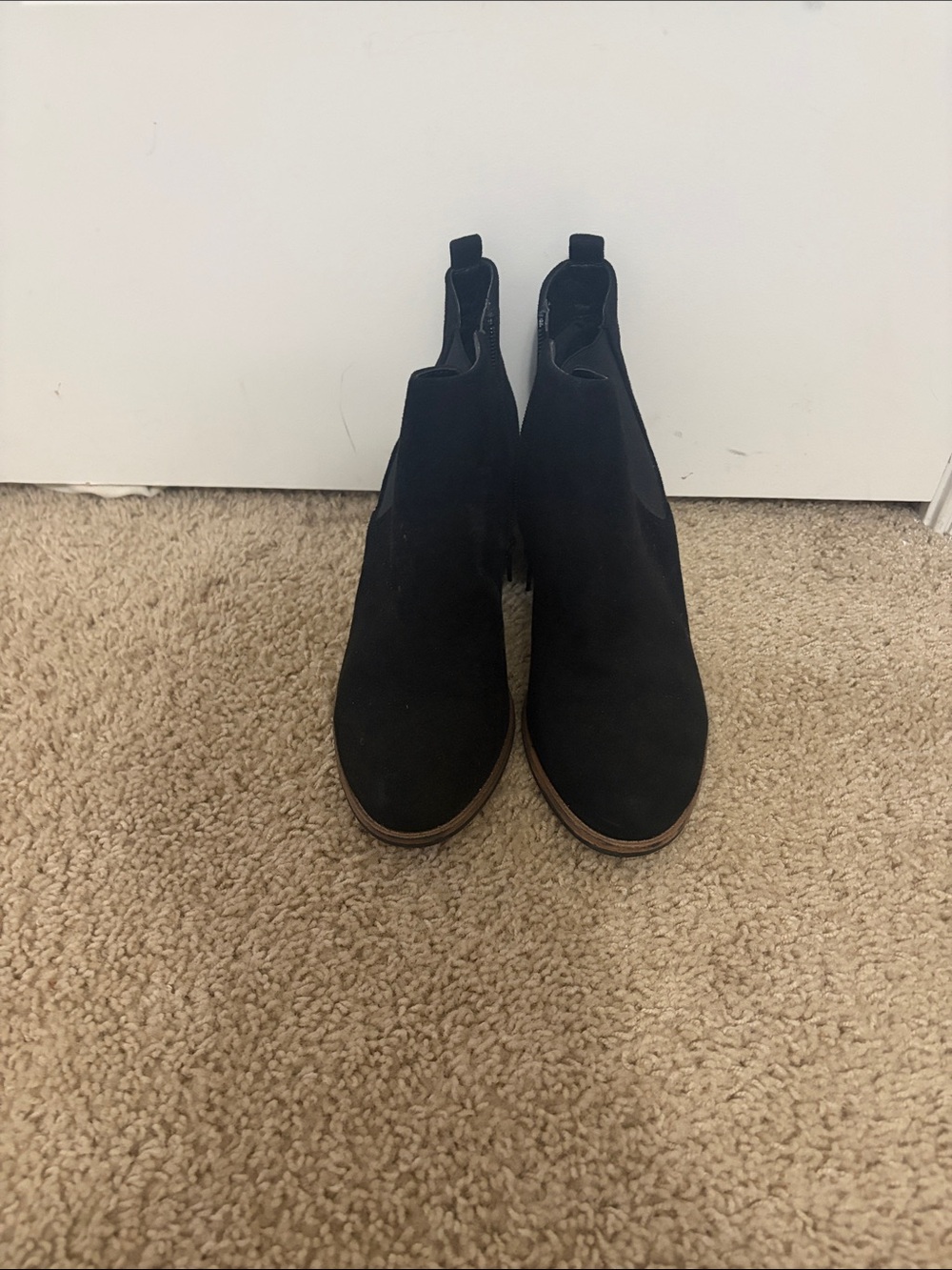 White Mountain Black Suede Chelsea Ankle Boots